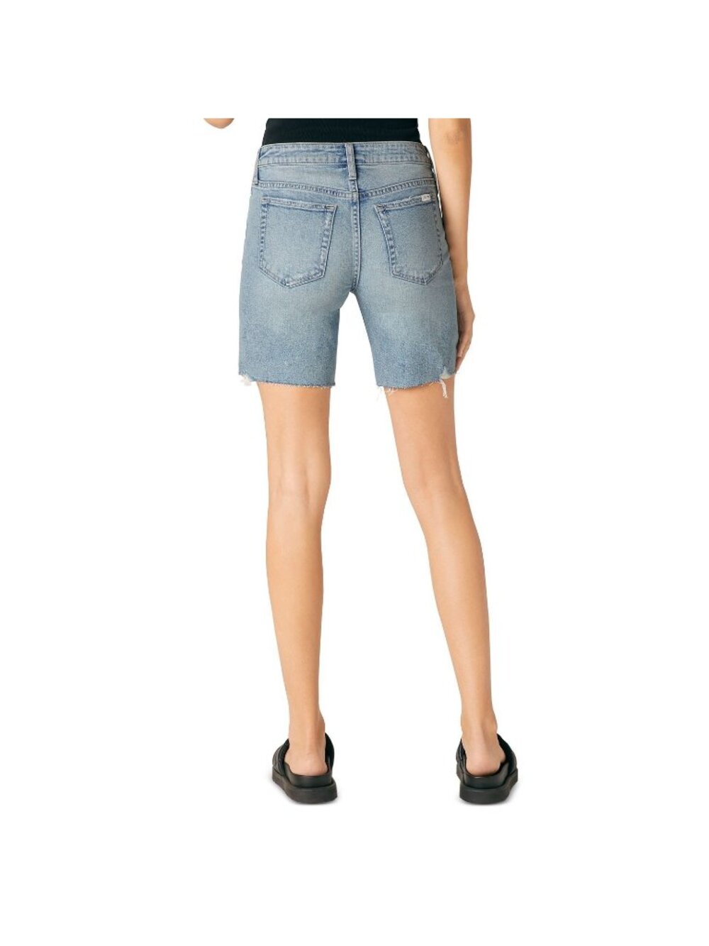 Joe's Jeans Cutoff Stylish Bermuda Jean Shorts Blue Size 31 MSRP $148 raw hem - Picture 3 of 3